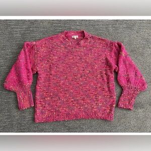 Boutique “Main Strip” Brand  Hot Pink Confetti Sweater Size Medium NWOT